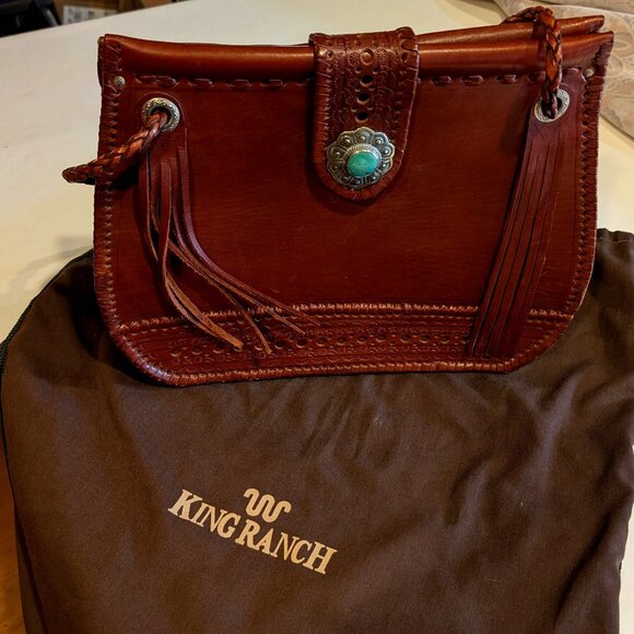 King Ranch Vintage Leather Handbag with dust cover - Picture 1 of 4